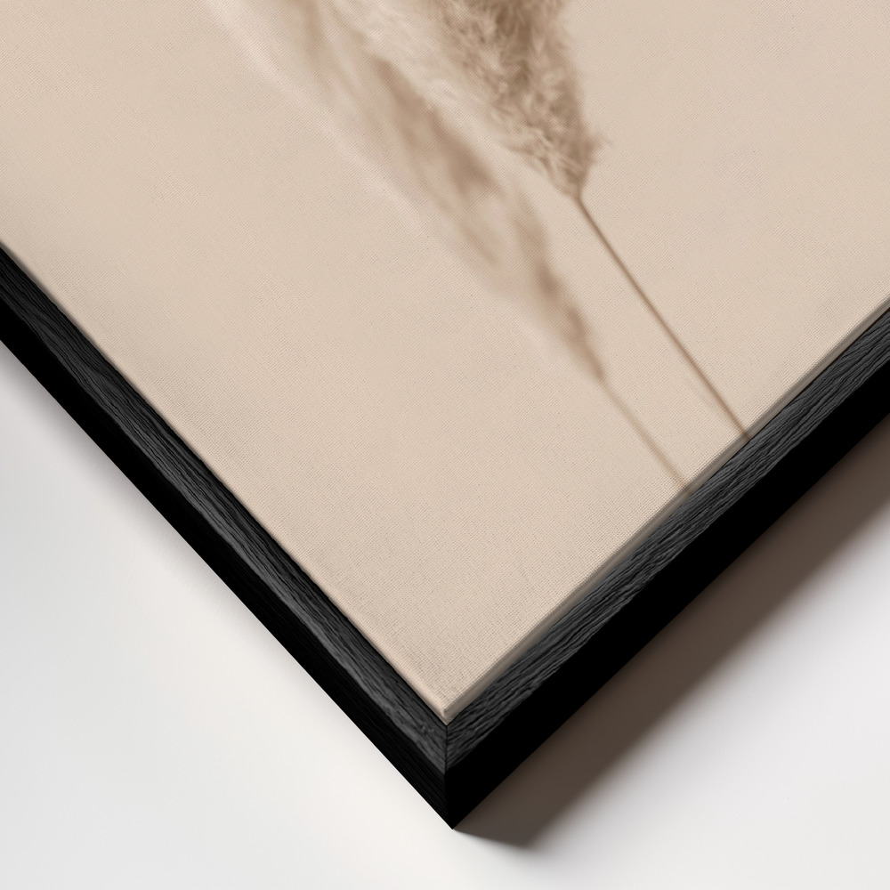 Canvas print - Pampas Grass Begie 13 frame close up - black frame