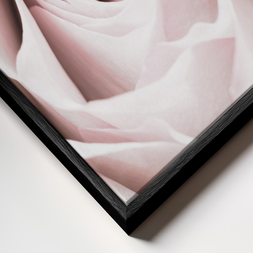 Canvas print - Pink Rose No 06 frame close up - black frame