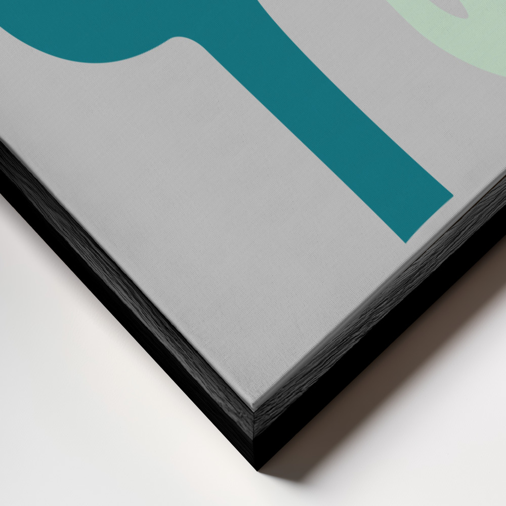 Canvas schilderi - Cactus Grey frame close-up - zwart frame