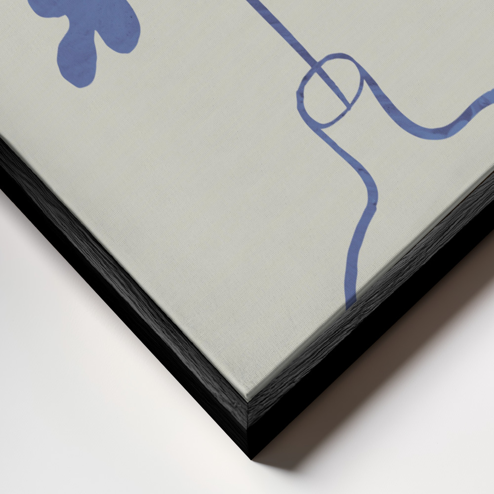 Canvas print - Blue Oak Plant frame close up - black frame