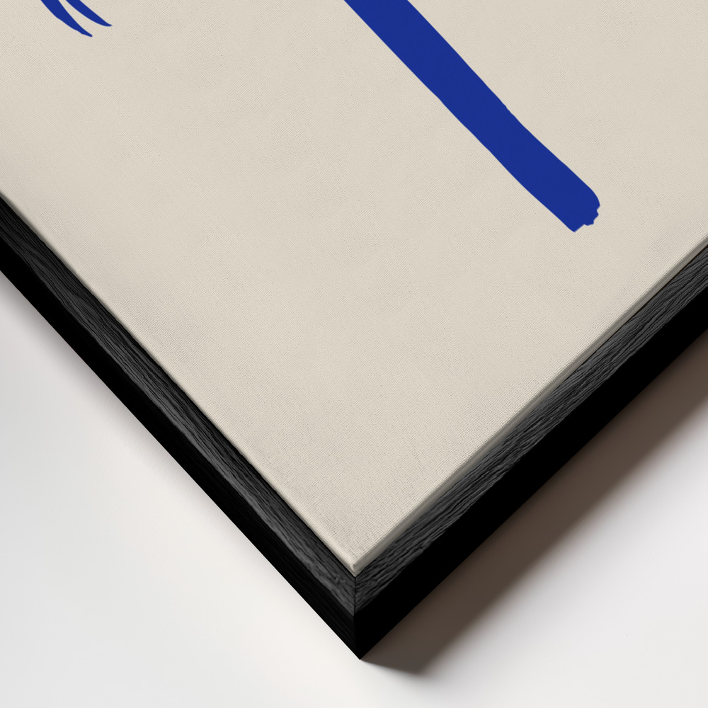 Canvas print - Blue Palm frame close up - black frame