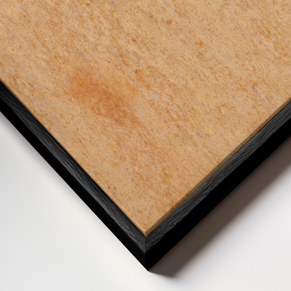 Canvas taulu - Orange wall kehys lähikuvassa - musta kehys