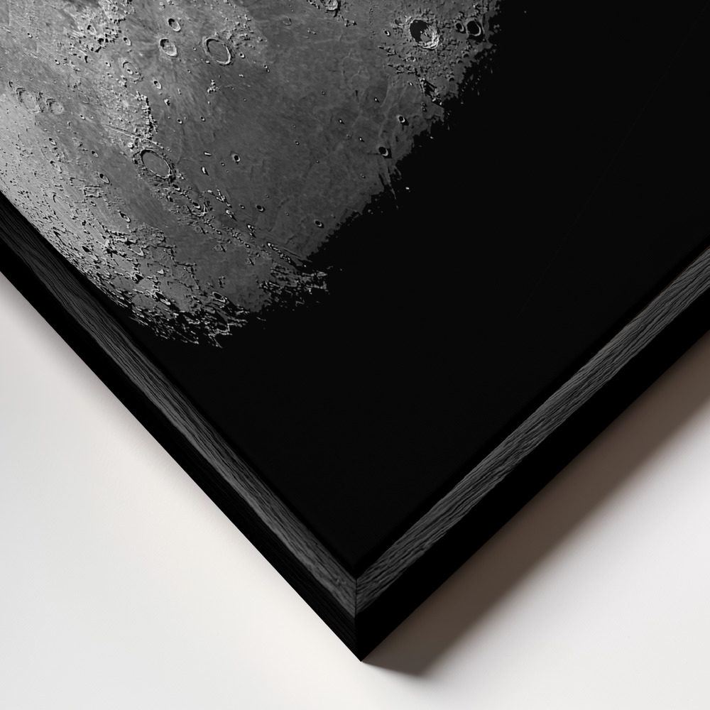 Canvas schilderi - Oh Look At The Moon, She's Shining Up There frame close-up - zwart frame