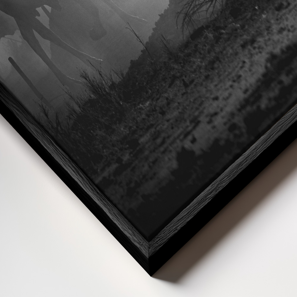 Canvas schilderi - Mundari cattle camp frame close-up - zwart frame