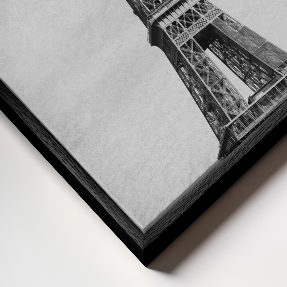 Canvas print - Tour Eiffel frame close up - black frame