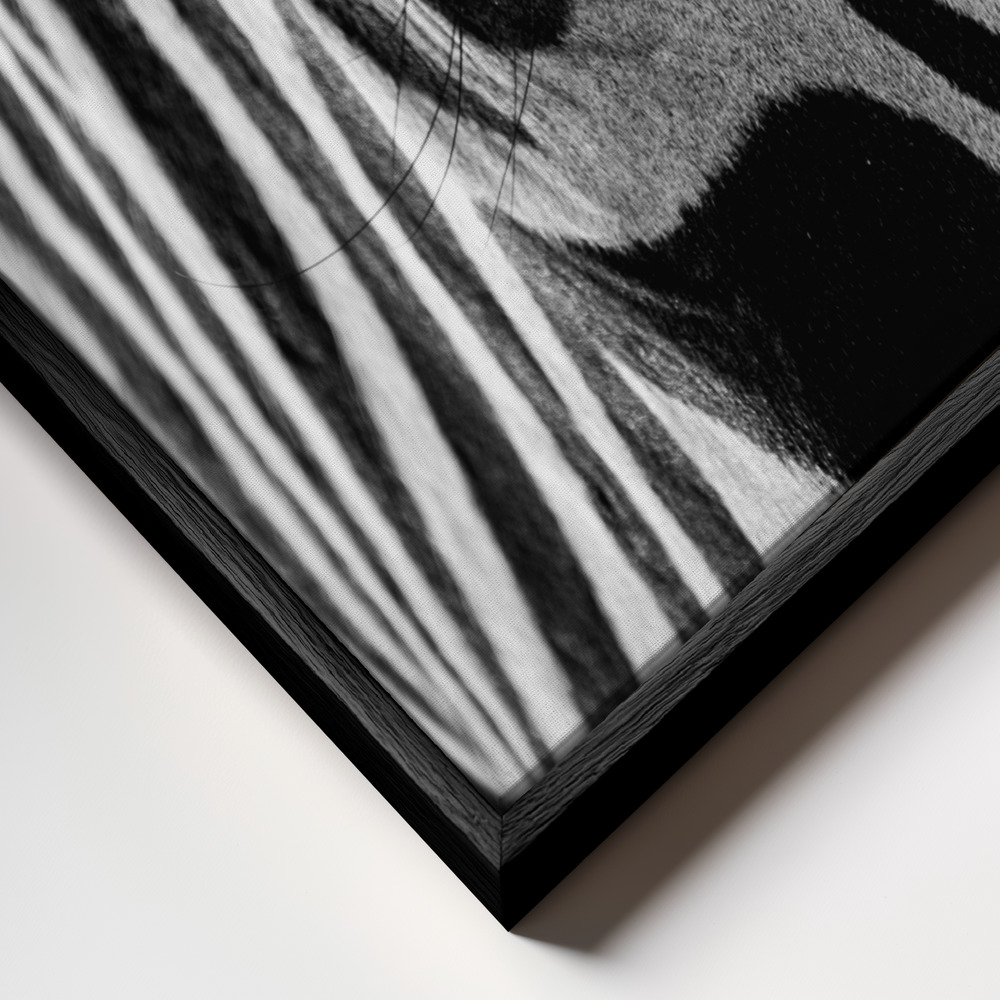 Obraz na płótnie - Abstract Zebra zbliżenie ramki - czarna ramka