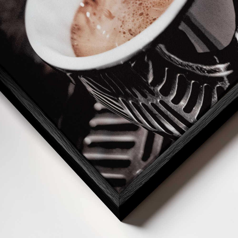 Toile - Coffee 05 cadre en gros plan - cadre noir