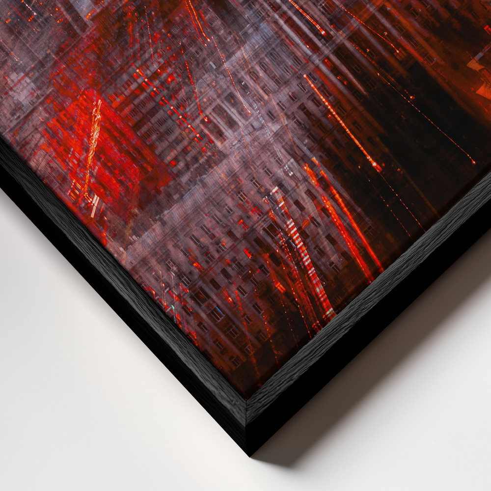 Canvas taulu - Tron City kehys lähikuvassa - musta kehys
