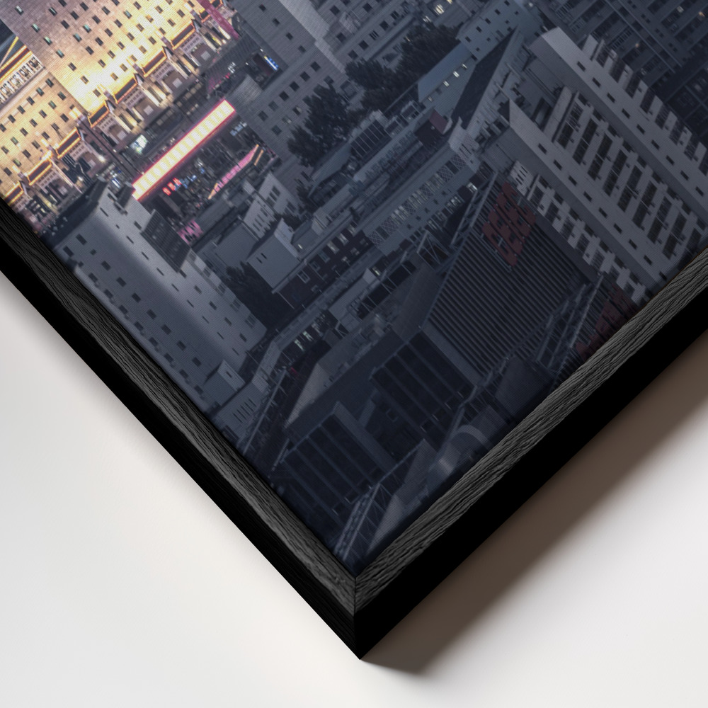 Canvastavla Beijingxi Railway Station - Tavla ram närbild - svart ram