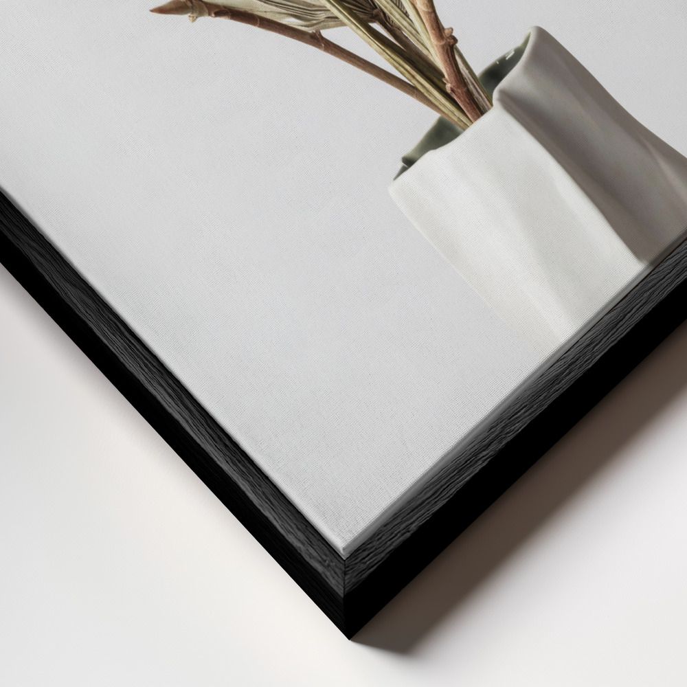 Canvas schilderi - Dried Flower 3 frame close-up - zwart frame