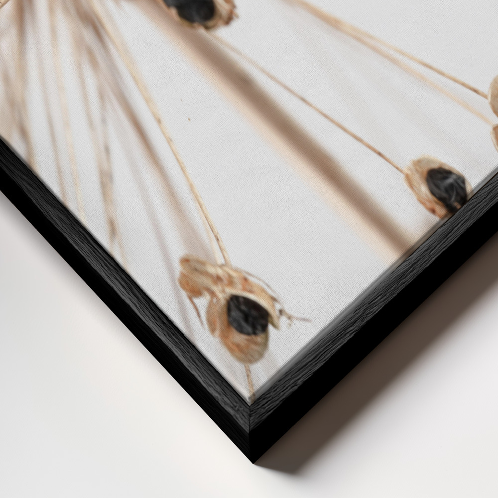 Canvas print - Dried Flower 7 frame close up - black frame