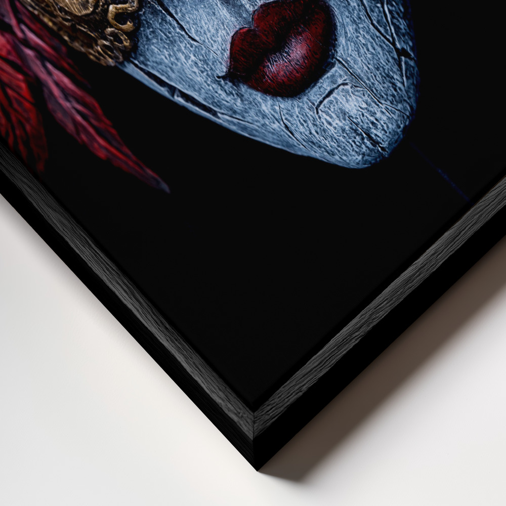 Canvas print - Where does the mask begin and end? frame close up - black frame