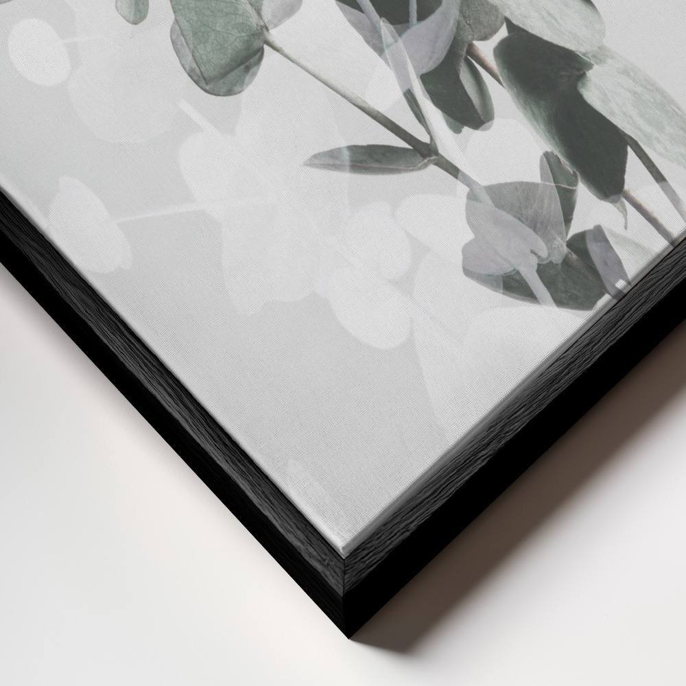 Canvas print - Eucalyptus 2 frame close up - black frame