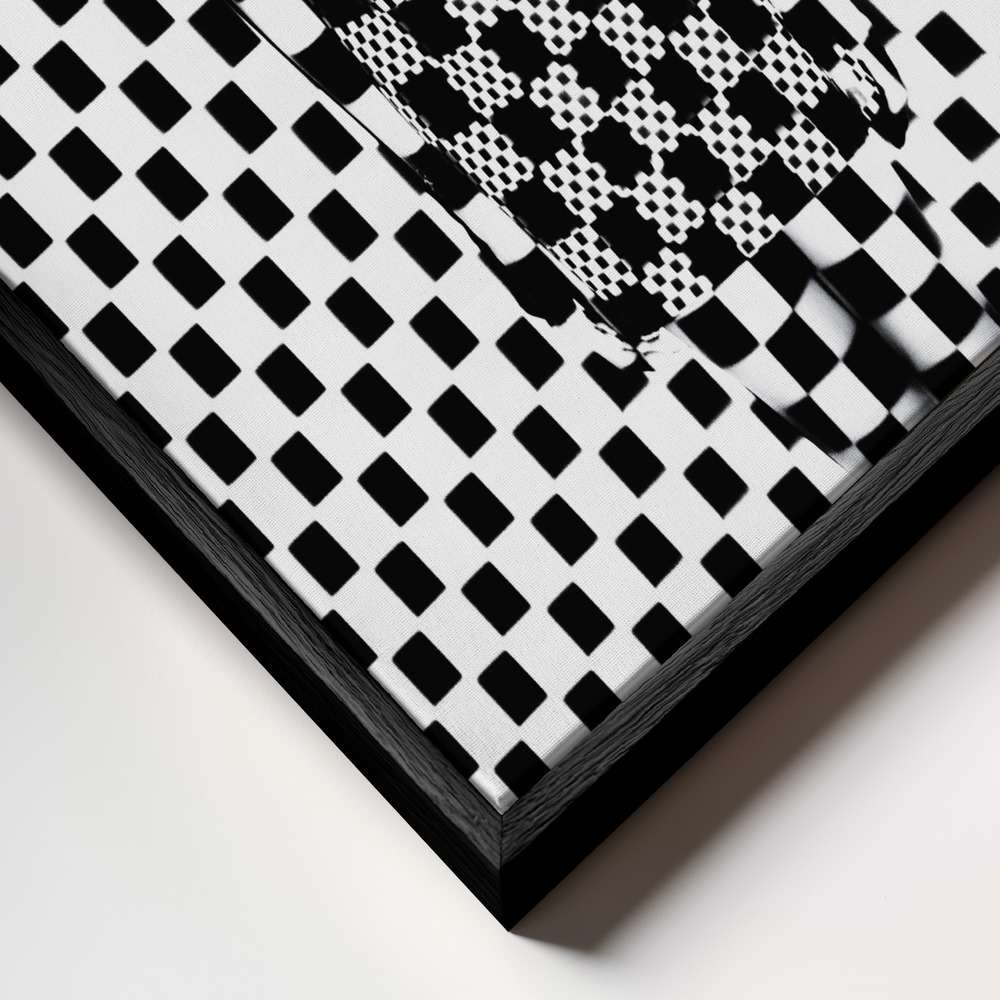 Canvas print - Chess Board - one more Black Square frame close up - black frame