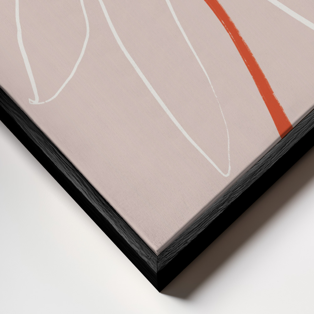 Canvas print - Abstract Flower No 1 frame close up - black frame