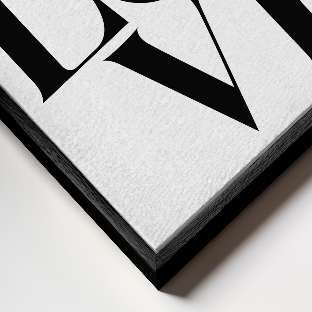 Canvas taulu - Love Black kehys lähikuvassa - musta kehys