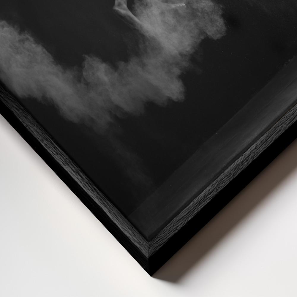 Lienzo - Flying drum primer plano del marco - marco negro