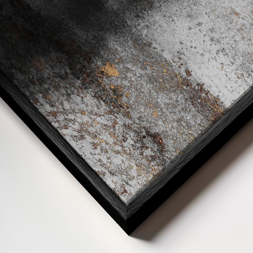 Lærred - Soot And Gold ramme nærbillede - sort ramme
