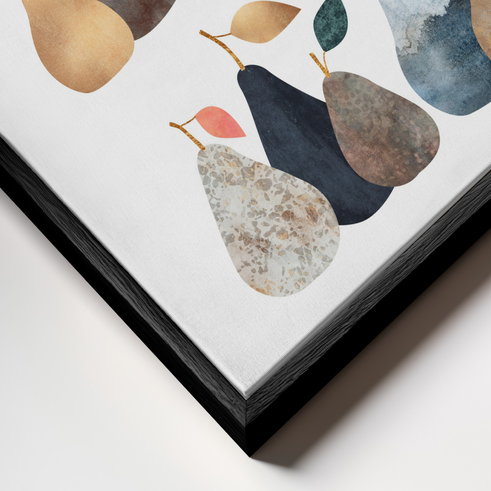 Canvas schilderi - Pears frame close-up - zwart frame