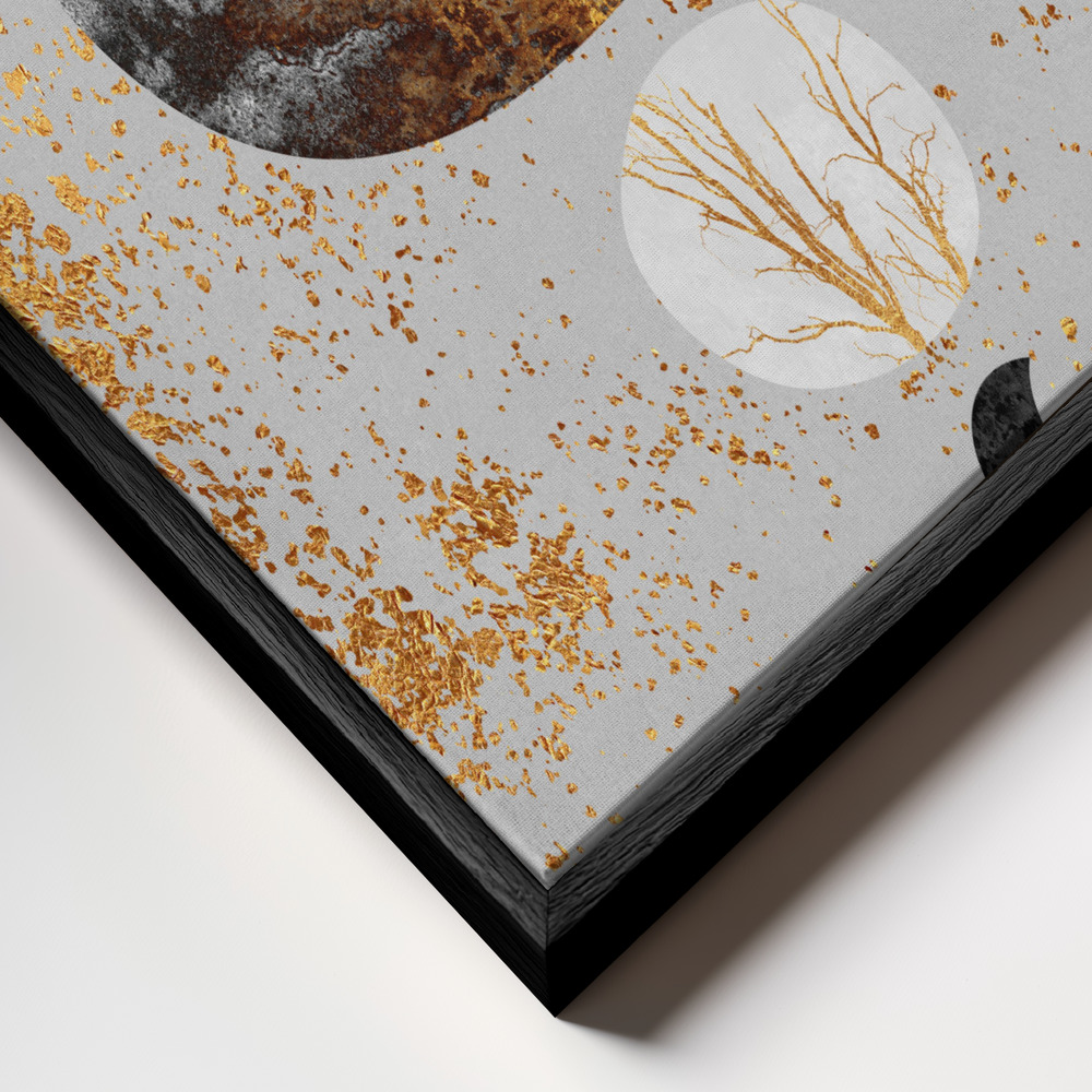 Toile - Sun And Moon cadre en gros plan - cadre noir