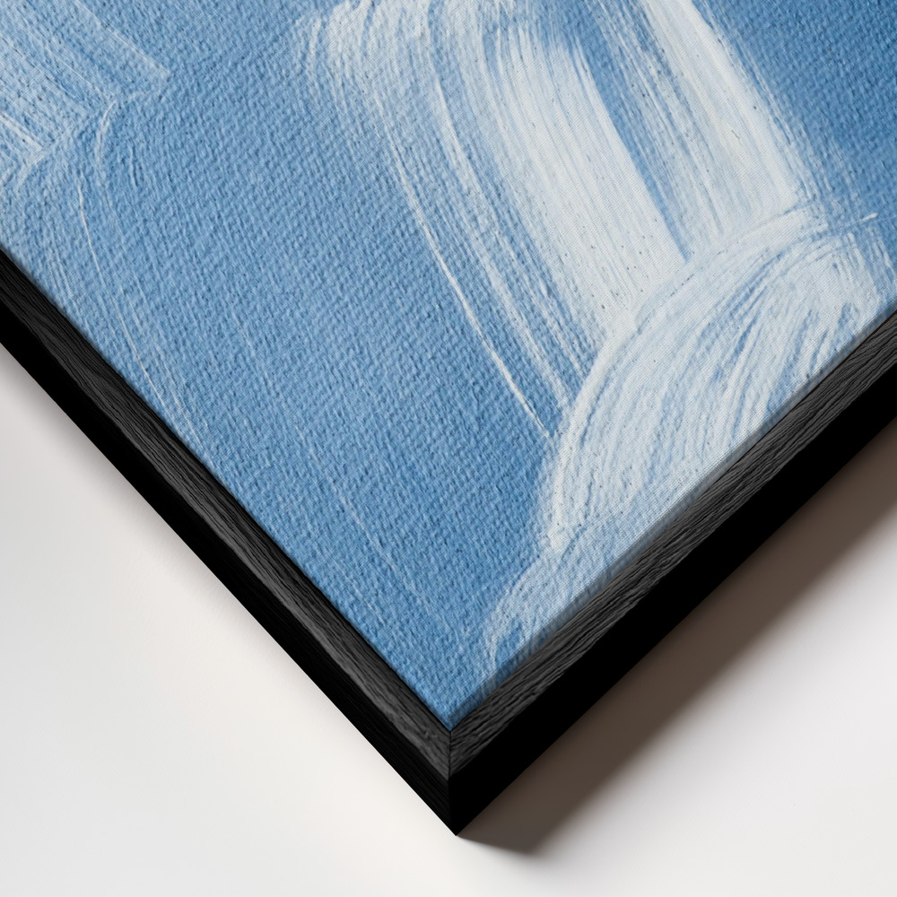 Canvas schilderi - Acrylic Waves No 1 frame close-up - zwart frame