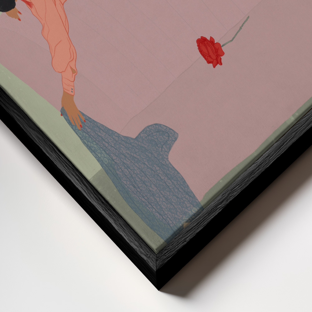 Canvas schilderi - Rocío frame close-up - zwart frame