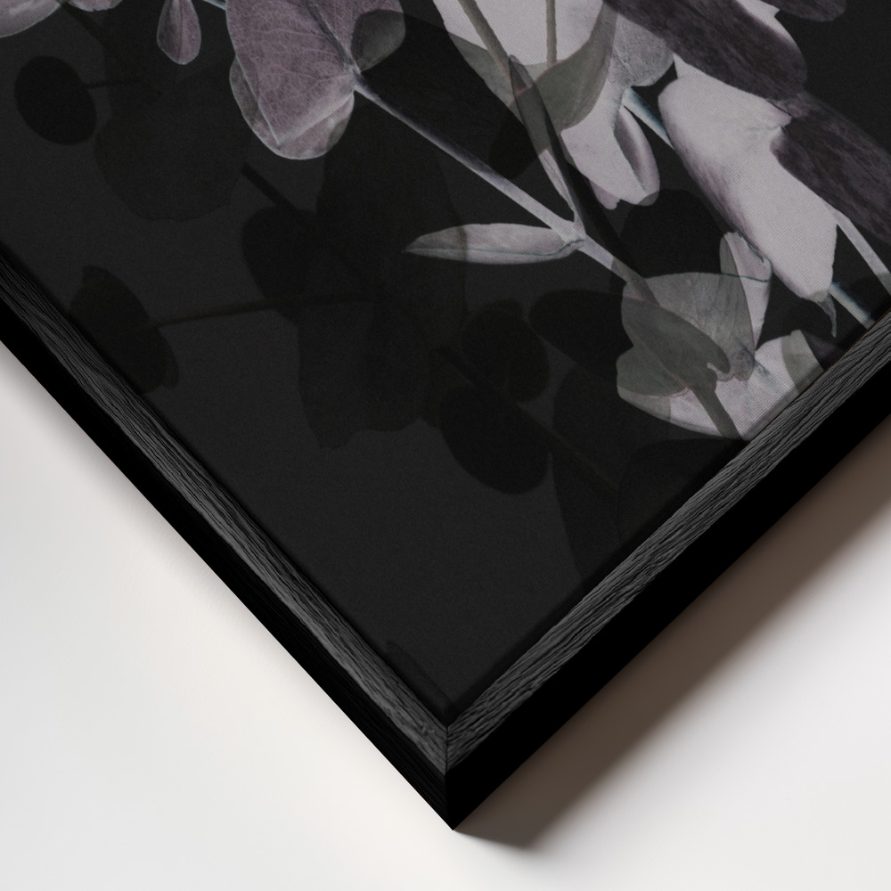 Canvas print - Eucalyptus_Negative_001 frame close up - black frame
