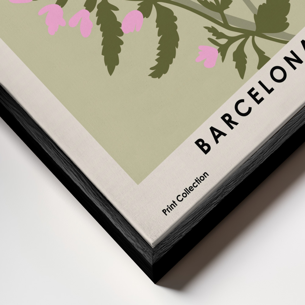 Canvas schilderi - Flower Market Barcelona frame close-up - zwart frame