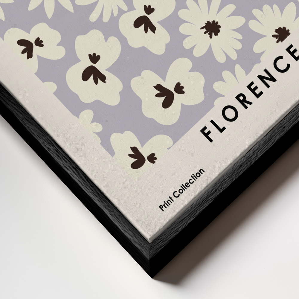 Leinwandbild - Flower Market Florence rahmen Nahaufnahme - schwarzer Rahmen