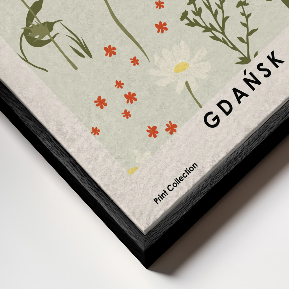 Canvastavla Flower Market GdaA - Tavla ram närbild - svart ram