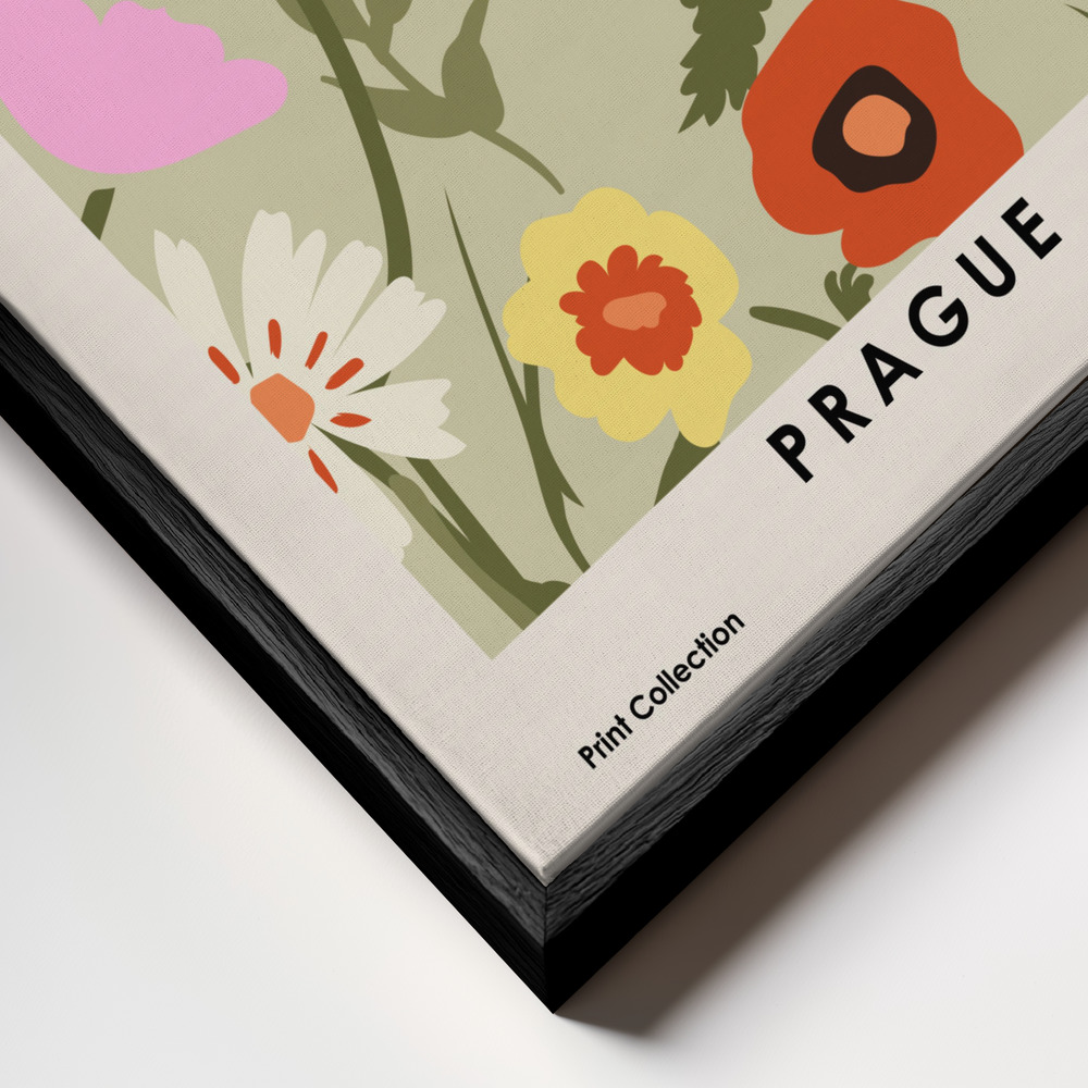 Toile - Flower Market Prague cadre en gros plan - cadre noir