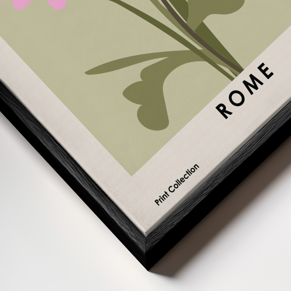 Canvas schilderi - Flower Market Rome frame close-up - zwart frame