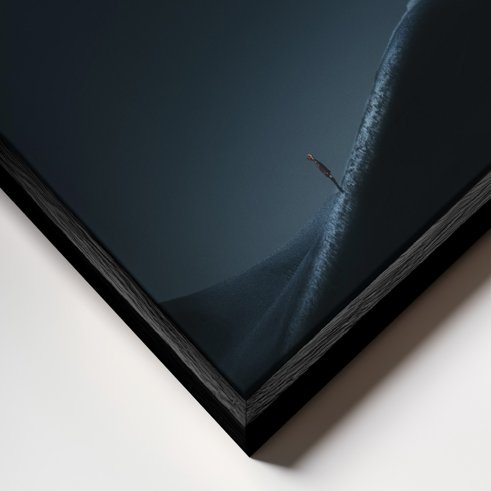 Toile - Light and silence cadre en gros plan - cadre noir