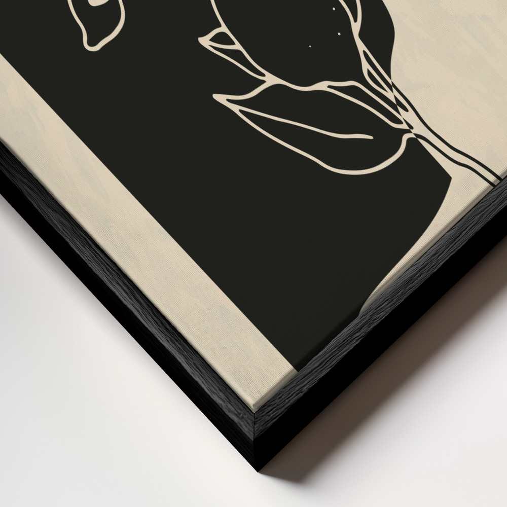 Canvas print - Abstract Flower 4 frame close up - black frame