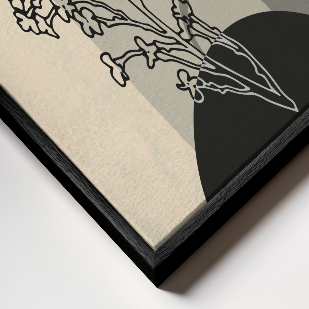 Canvas schilderi - Abstract Flower 5 frame close-up - zwart frame