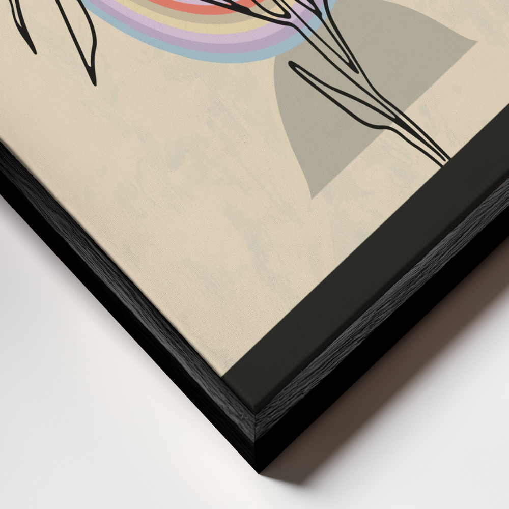 Canvas print - Abstract Flower 2 frame close up - black frame