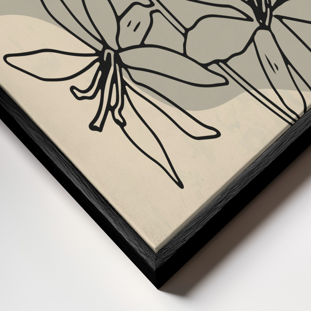 Canvas print - Abstract Flower 1 frame close up - black frame