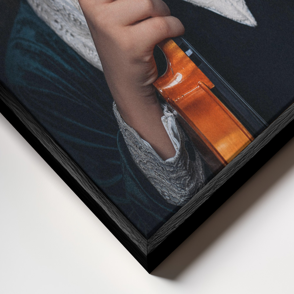 Lienzo - The daughter a violinist primer plano del marco - marco negro