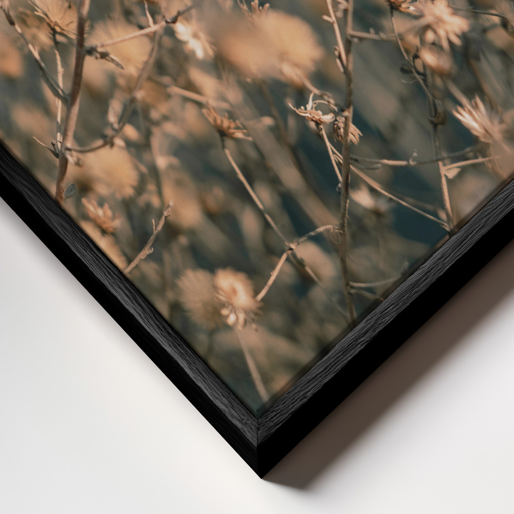 Toile - Beach flowers_003 cadre en gros plan - cadre noir