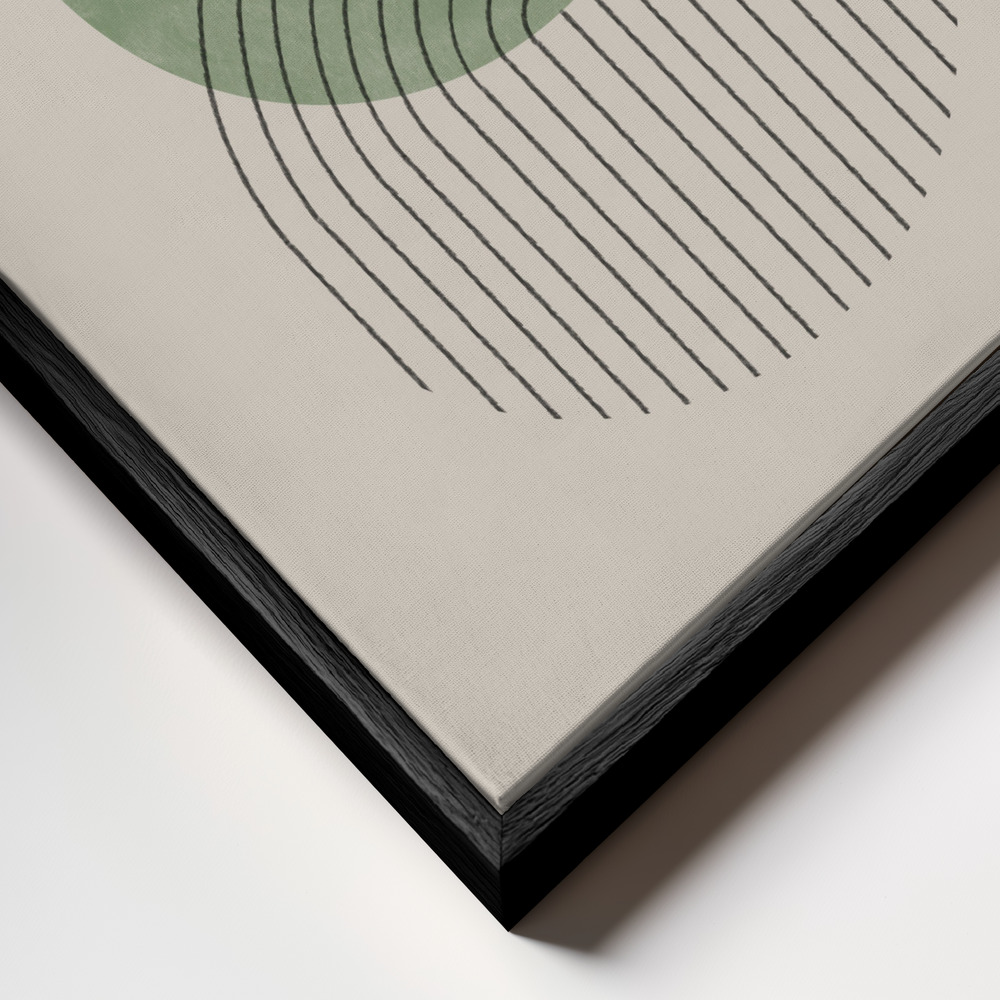 Toile - Perfect Point Green cadre en gros plan - cadre noir