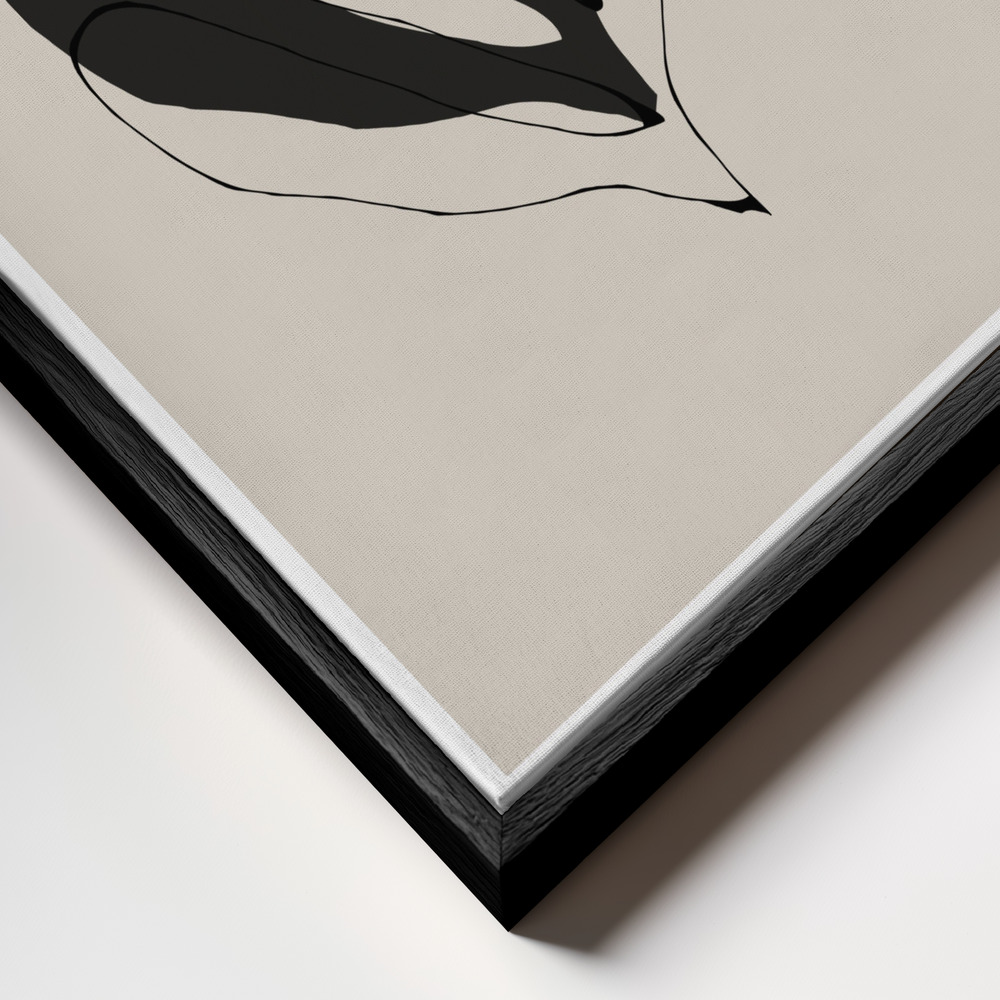 Canvas print - Modern Flower frame close up - black frame