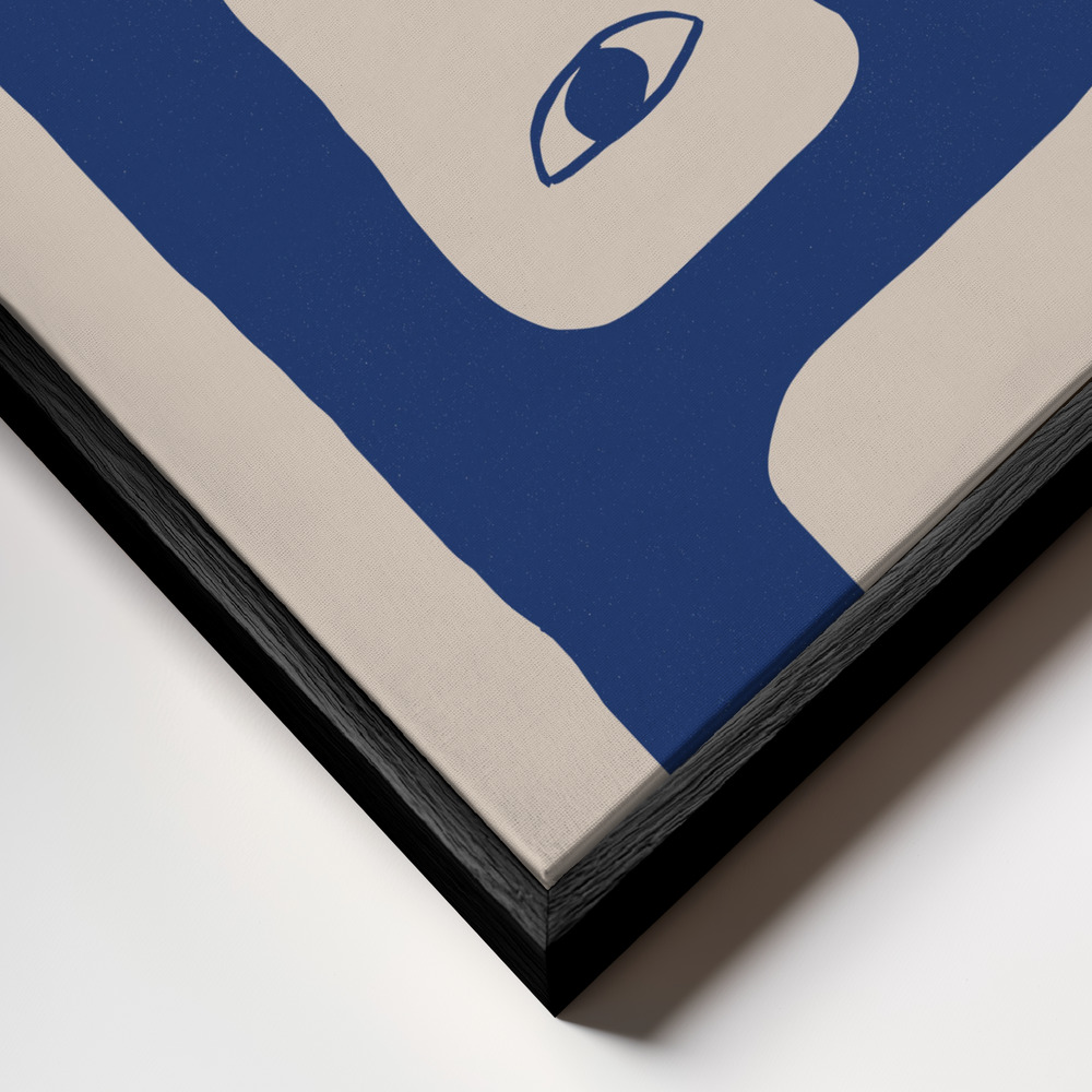 Canvas print - Abstract Face No1. frame close up - black frame