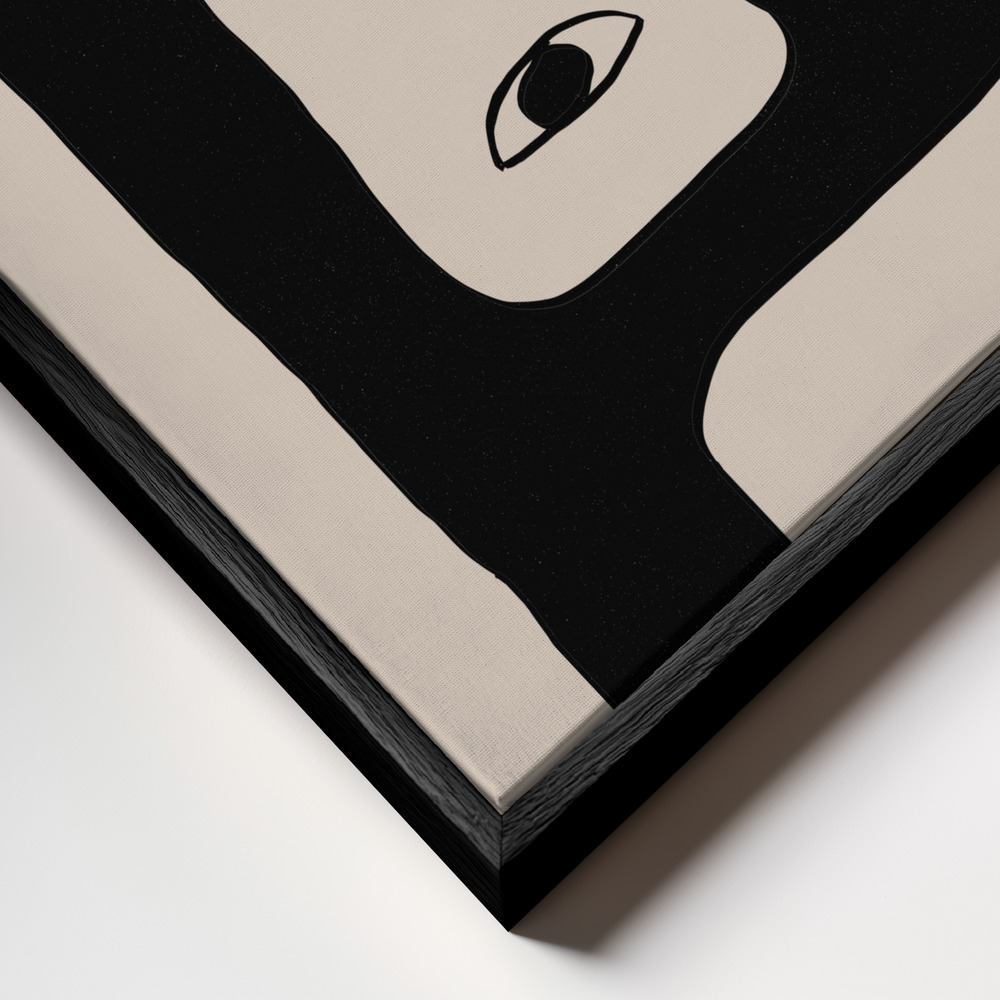 Canvas schilderi - Abstract Face No2. frame close-up - zwart frame