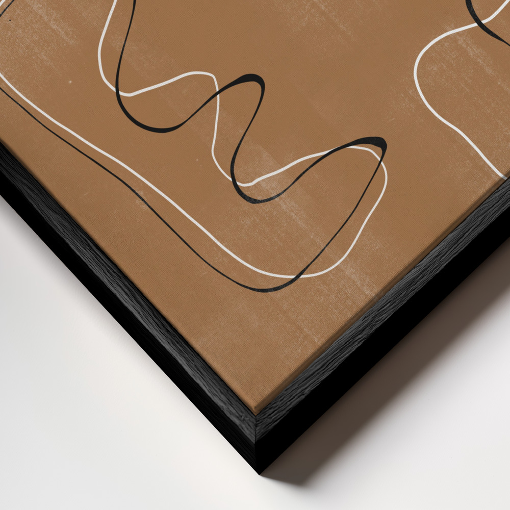 Canvas taulu - Abstract Face No3. kehys lähikuvassa - musta kehys