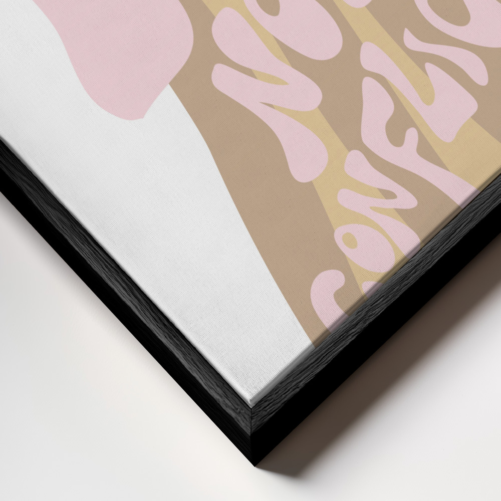 Canvas print - Make Love not Conflict frame close up - black frame