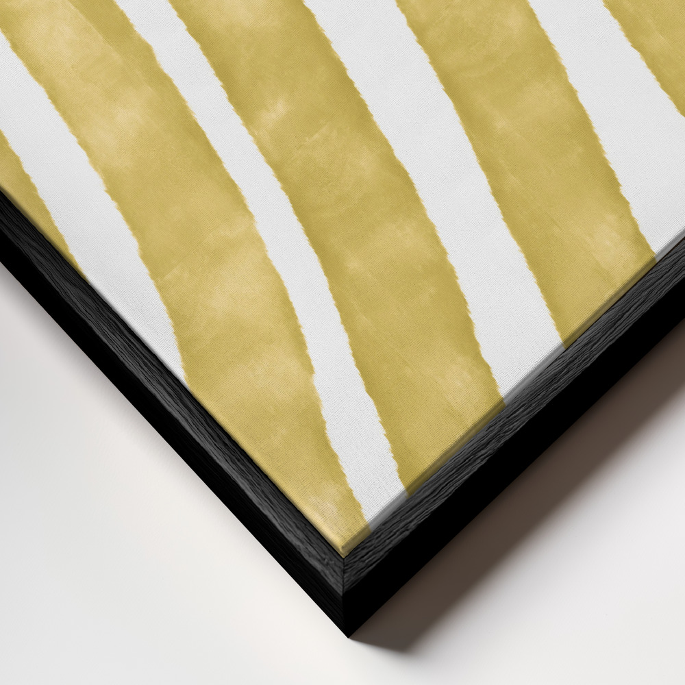 Canvas schilderi - LEAF YELLOW frame close-up - zwart frame