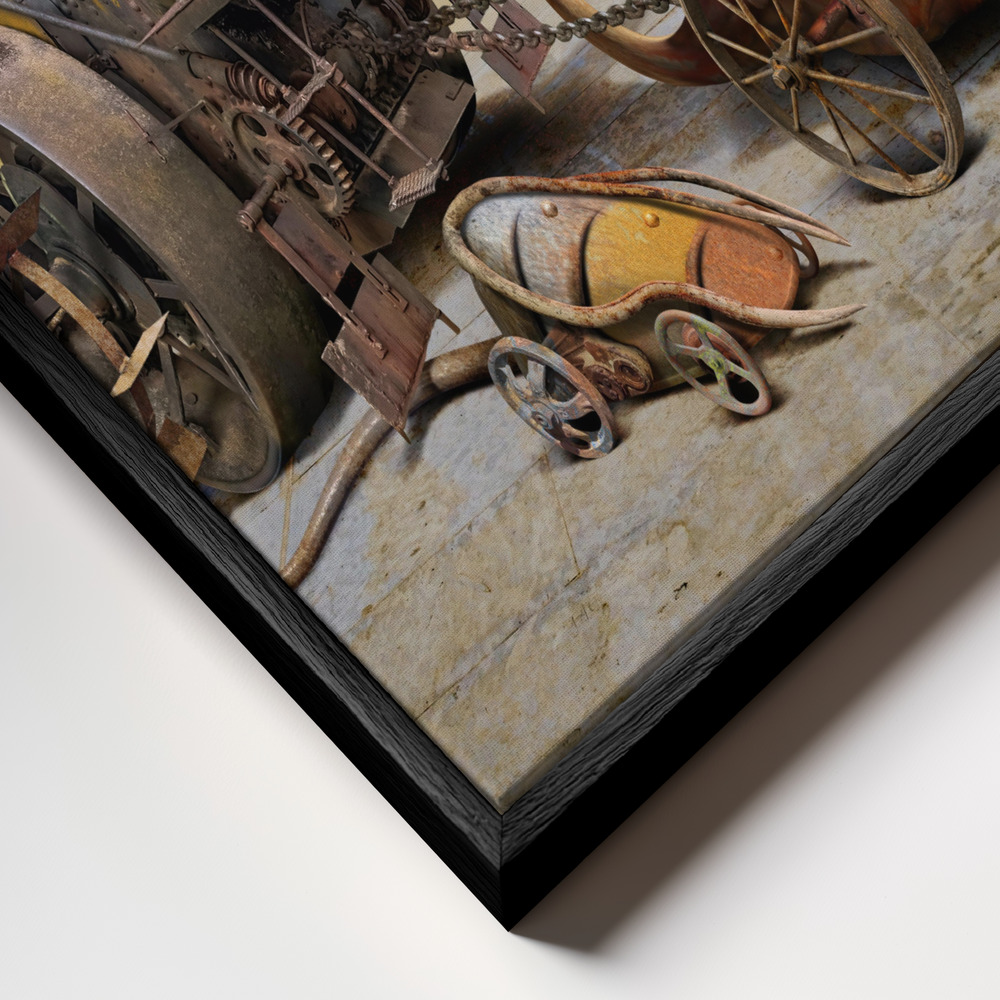 Canvas schilderi - TAXI frame close-up - zwart frame