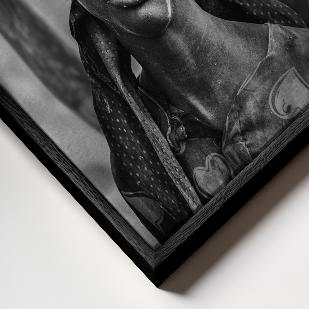 Canvas schilderi - Boy of Mundari, South Sudan frame close-up - zwart frame
