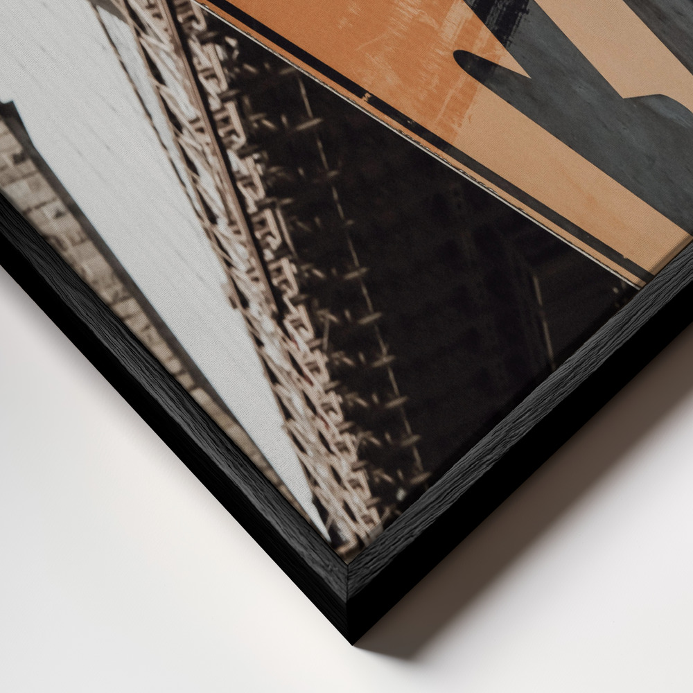 Canvas schilderi - Brooklyn Bridge Stop frame close-up - zwart frame
