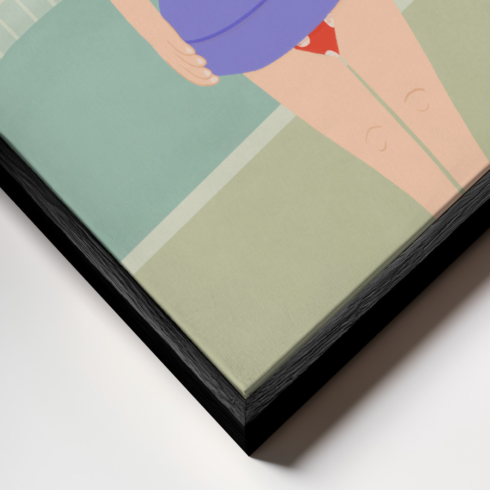 Toile - Swimming Lessons cadre en gros plan - cadre noir